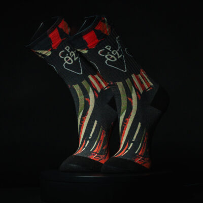 Sportsocken danzware. SACHSENRING CAMOU BLK RED GLD