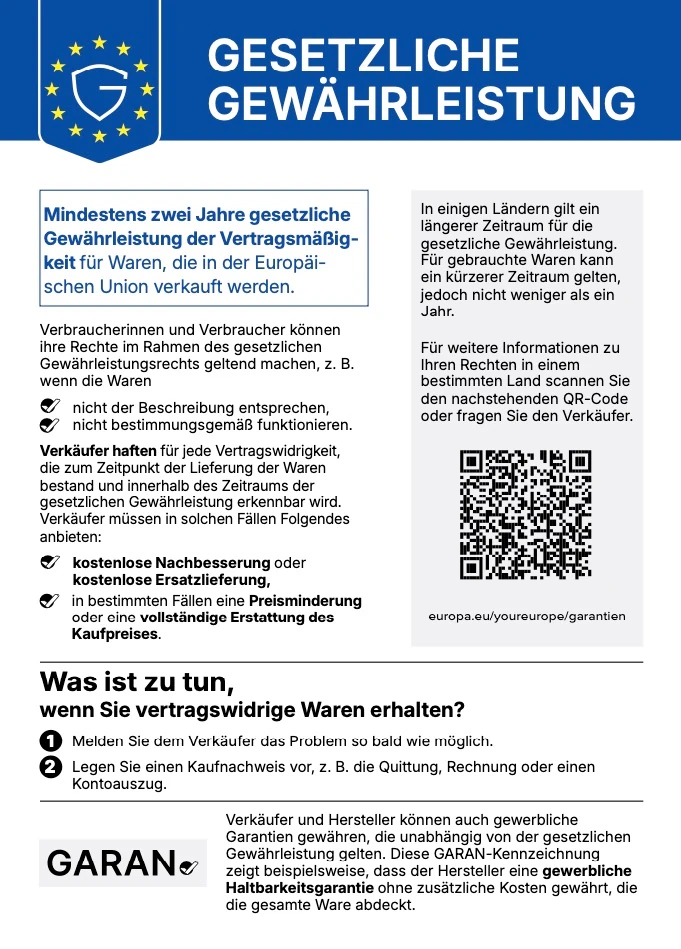 Gewährleistungsinformationen